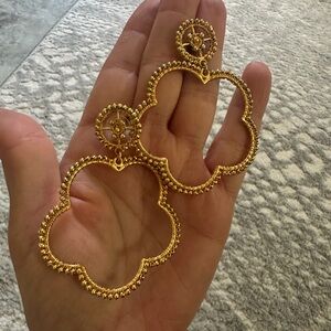 Lilly Pulitzer Gold Beaded Hoop Earrings